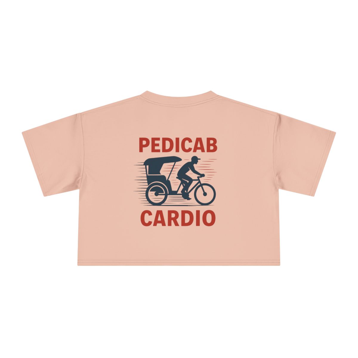 Pedicab Cardio Crop Tee | Pedicab Illustration Fitness Shirt - Image 7