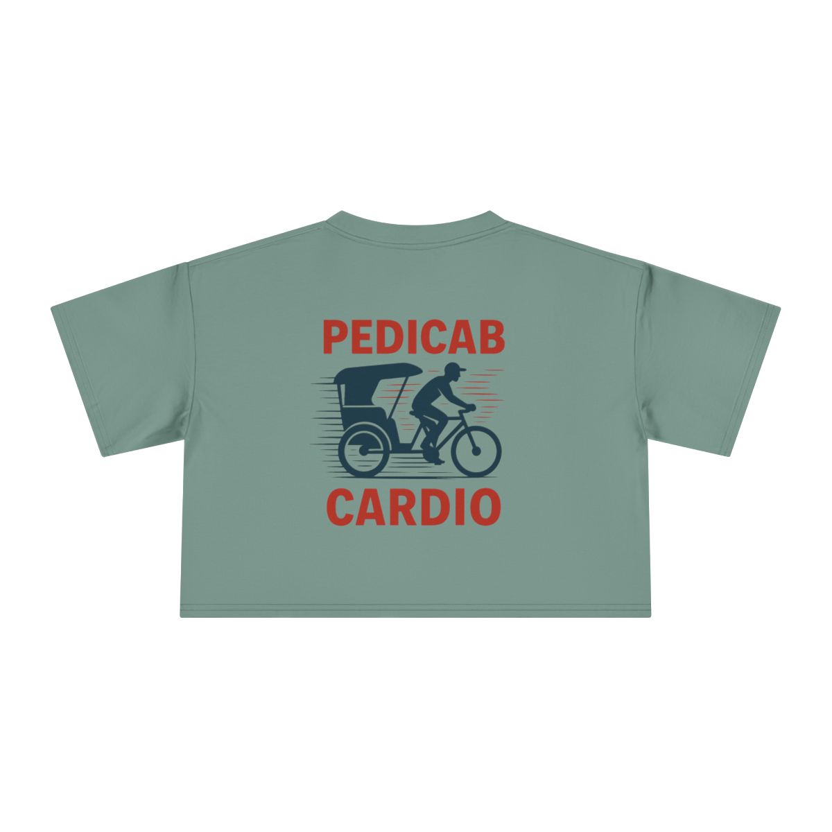 Pedicab Cardio Crop Tee | Pedicab Illustration Fitness Shirt - Image 8