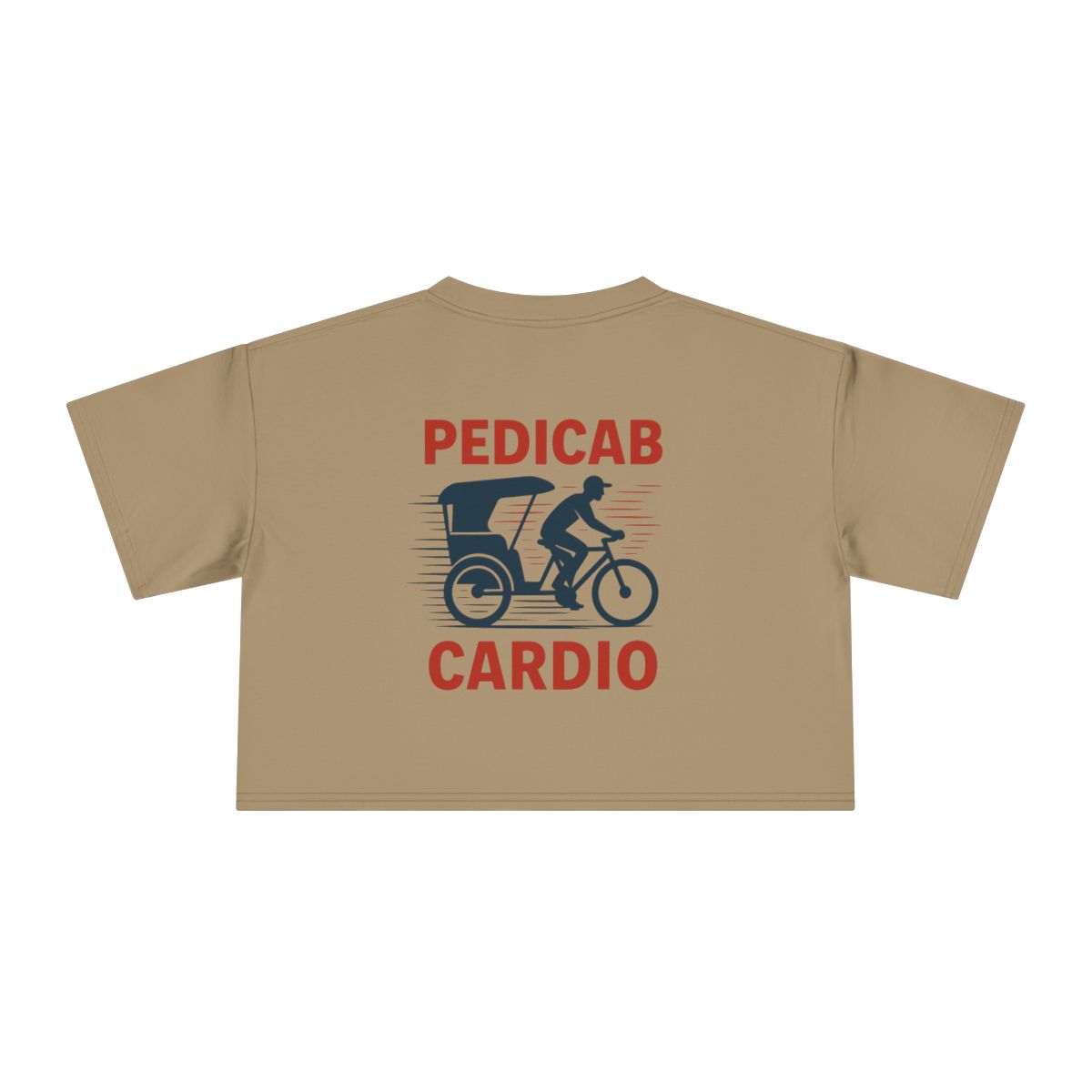 Pedicab Cardio Crop Tee | Pedicab Illustration Fitness Shirt - Image 9