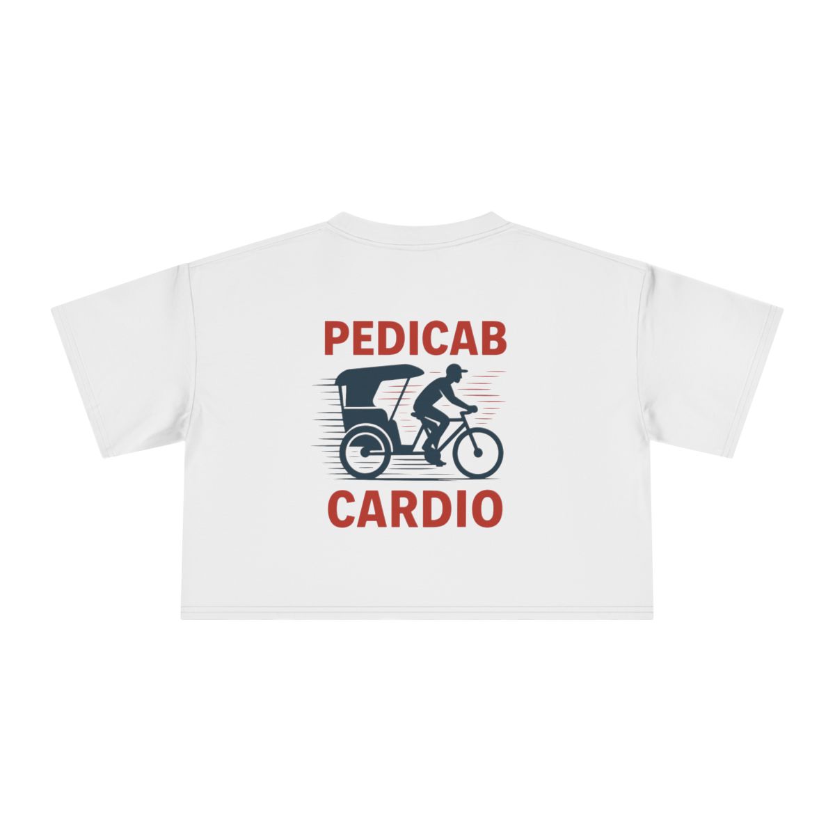 Pedicab Cardio Crop Tee | Pedicab Illustration Fitness Shirt - Image 10