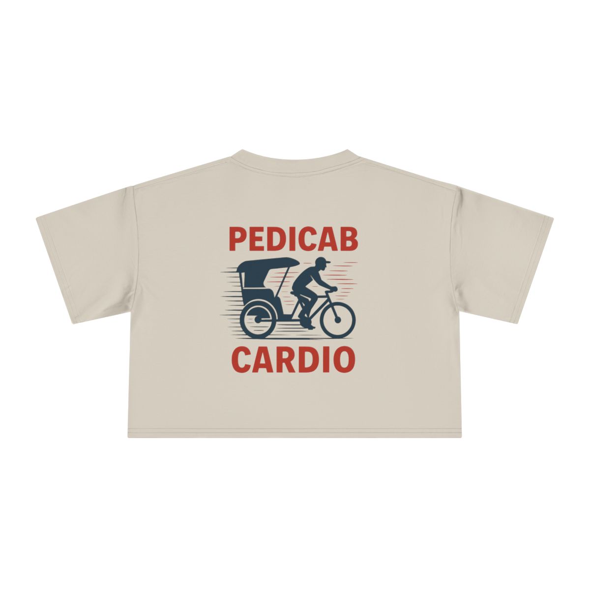 Pedicab Cardio Crop Tee | Pedicab Illustration Fitness Shirt - Image 2