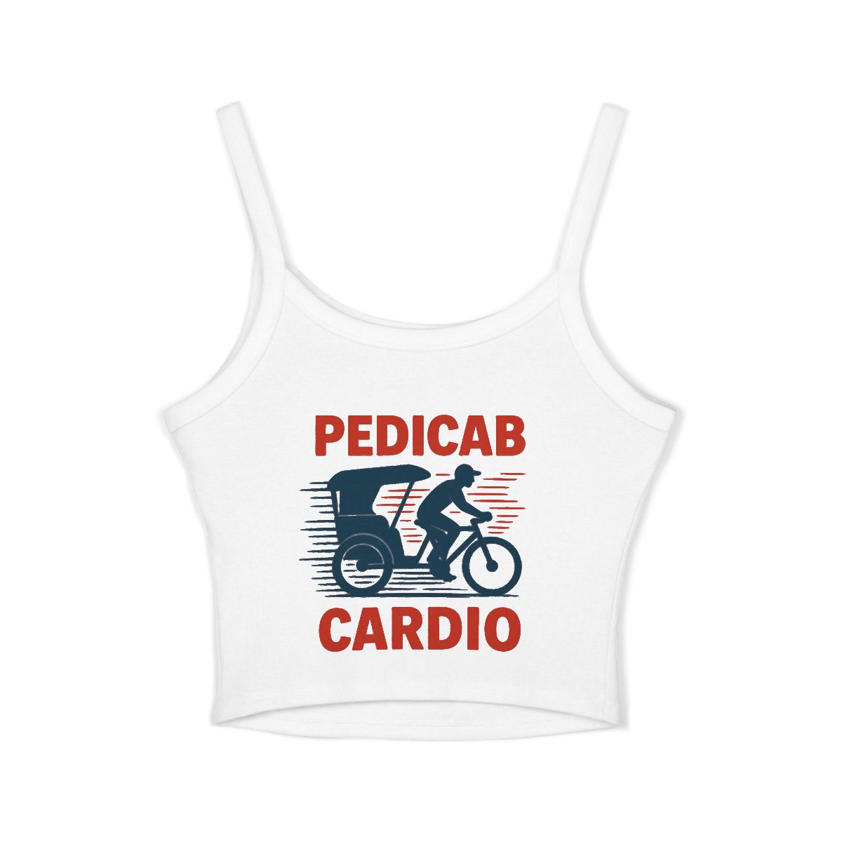Pedicab Cardio Spaghetti Strap Tank Top | Rickshaw Cycling Fitness Design - Image 5