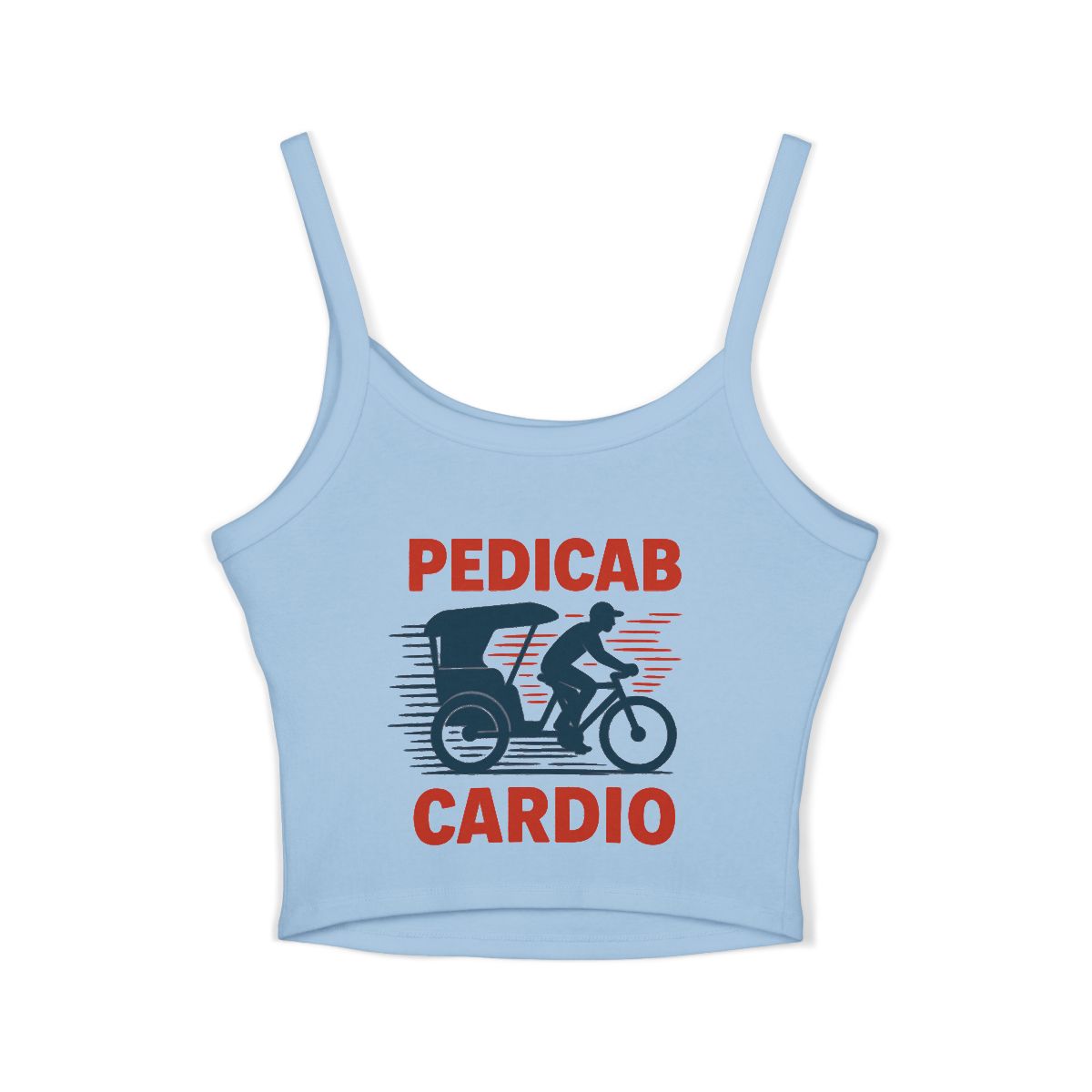 Pedicab Cardio Spaghetti Strap Tank Top | Rickshaw Cycling Fitness Design - Image 3