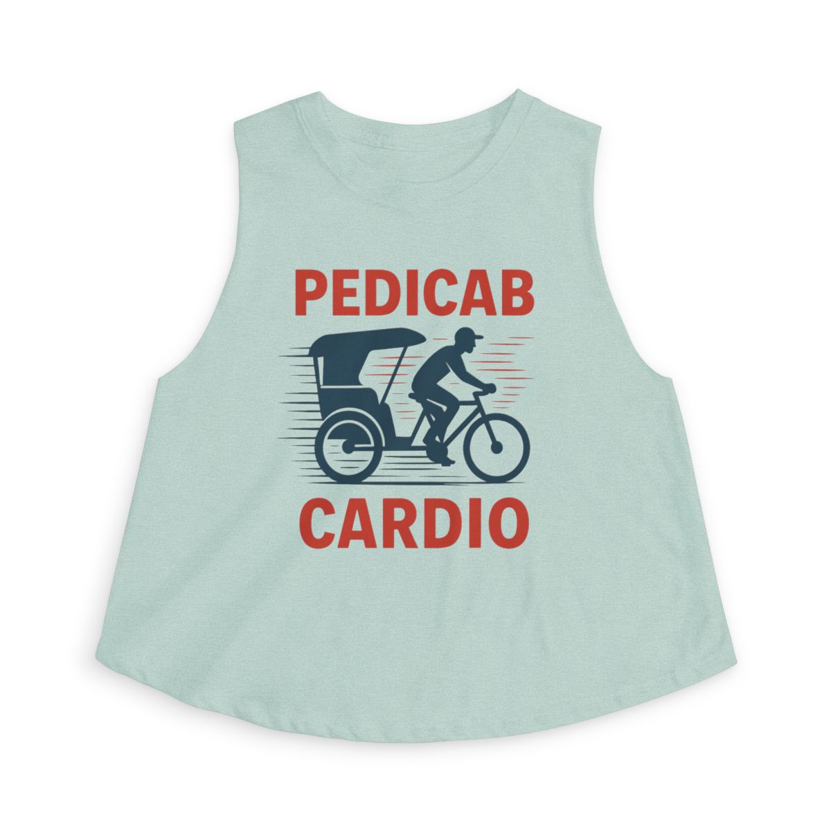 Pedicab Cardio Women's Crop Top | Bicycle Rickshaw Fitness Graphic - Image 3