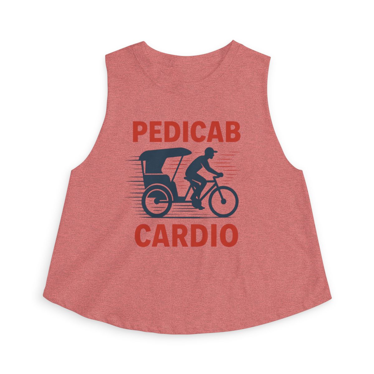 Pedicab Cardio Women's Crop Top | Bicycle Rickshaw Fitness Graphic - Image 4