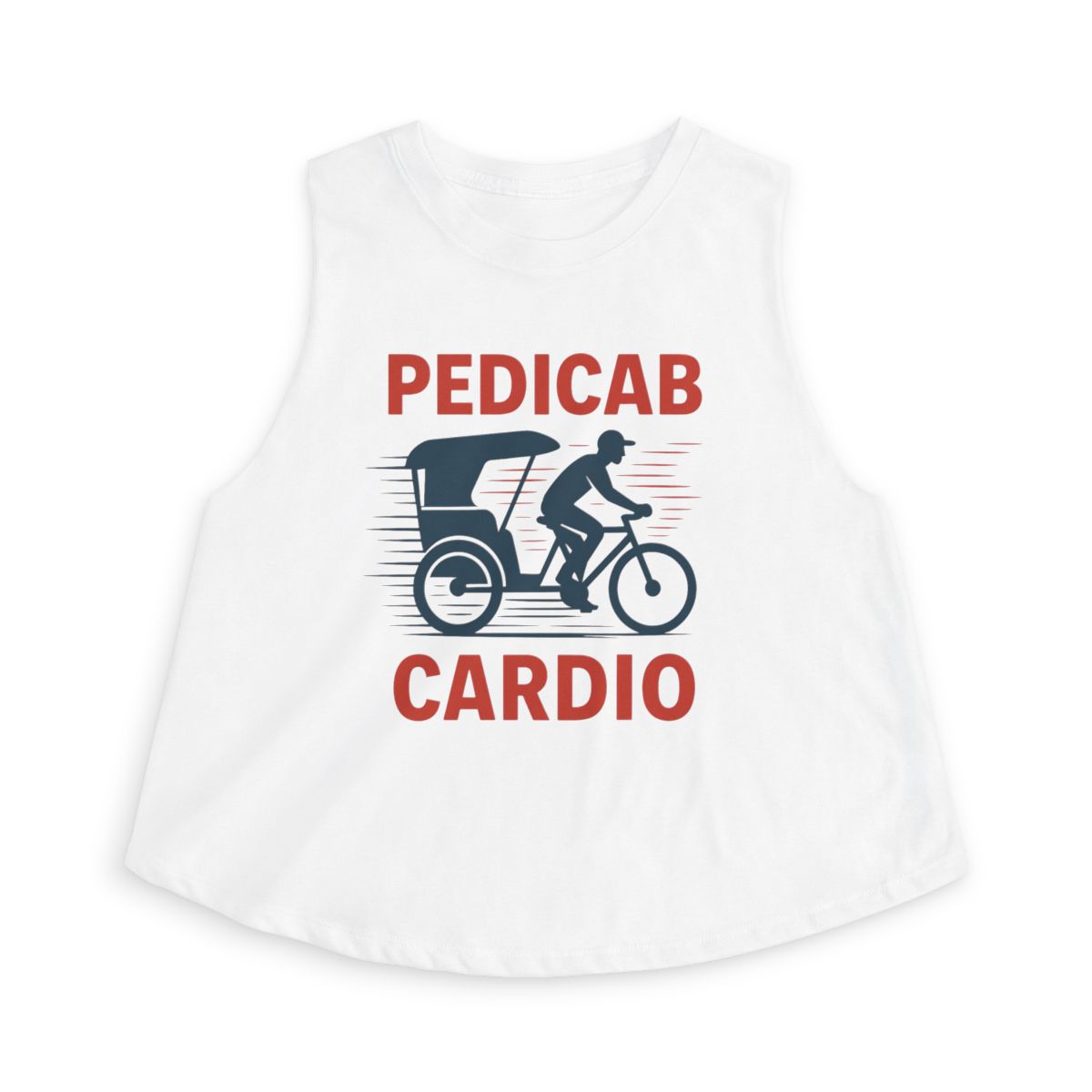 Pedicab Cardio Women's Crop Top | Bicycle Rickshaw Fitness Graphic - Image 5