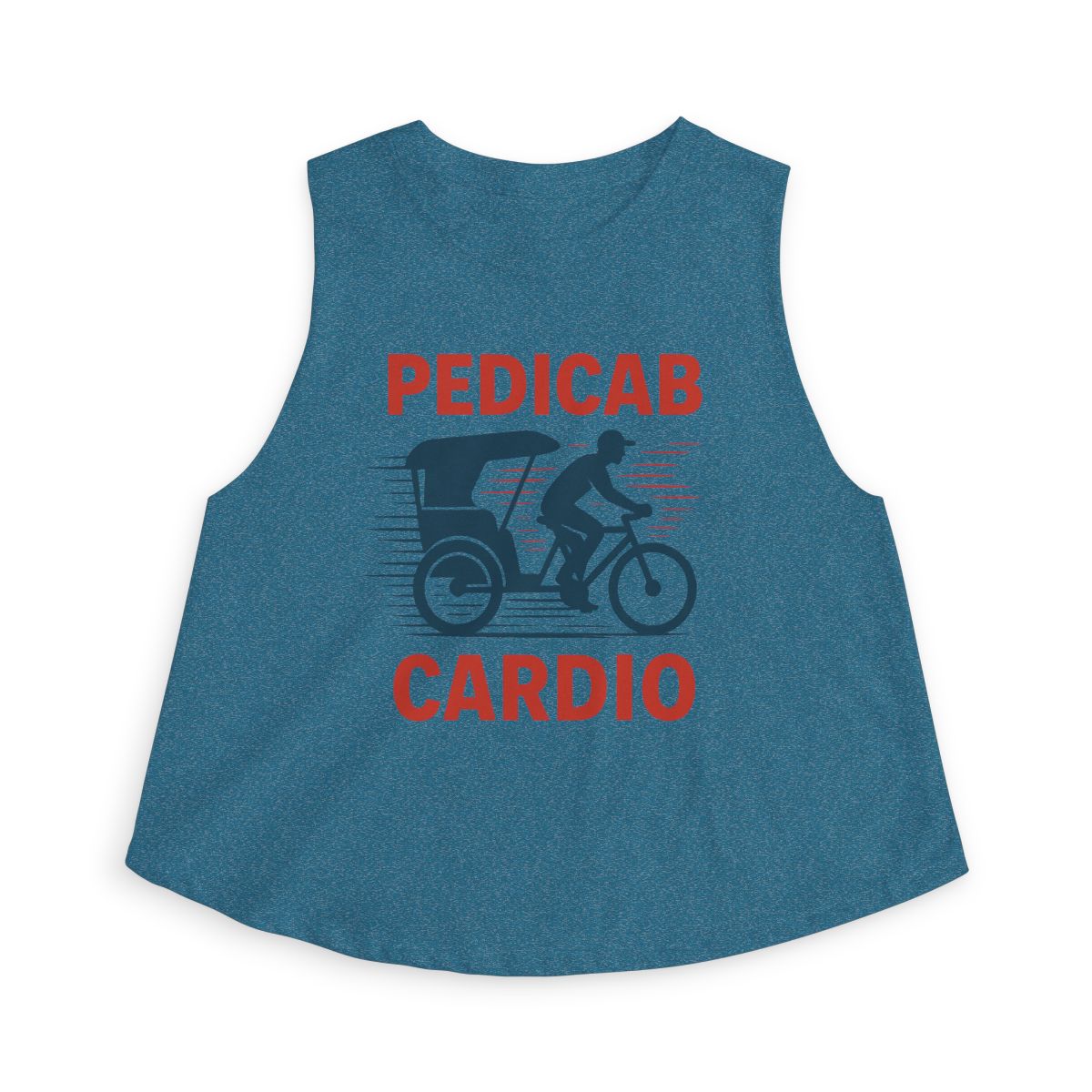 Pedicab Cardio Women's Crop Top | Bicycle Rickshaw Fitness Graphic - Image 2