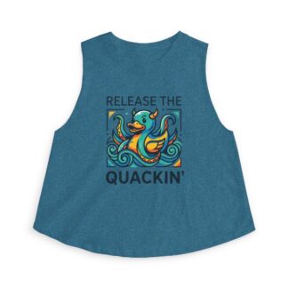 Release the Quackin' Duck Octopus Graphic Sleeveless Crop Top | Funny Nautical Tee