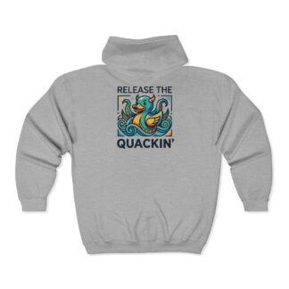 Release the Quackin' Duck Zip Hoodie | Quirky Rubber Duck Graphic