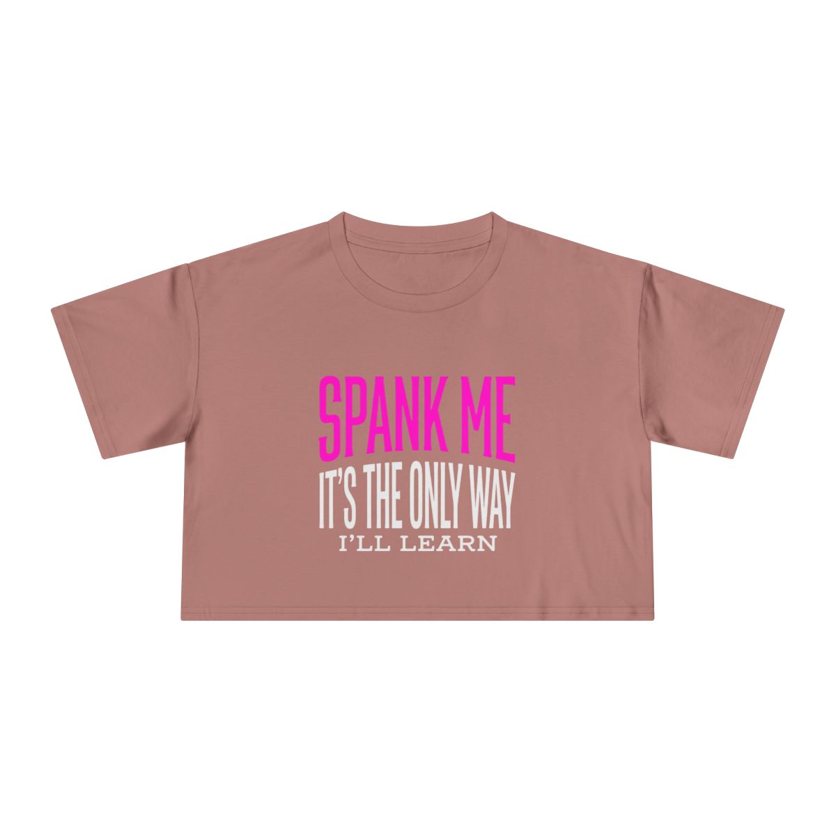 Spank Me Typography Crop Tee | Bold Pink & White Statement Shirt - Image 6