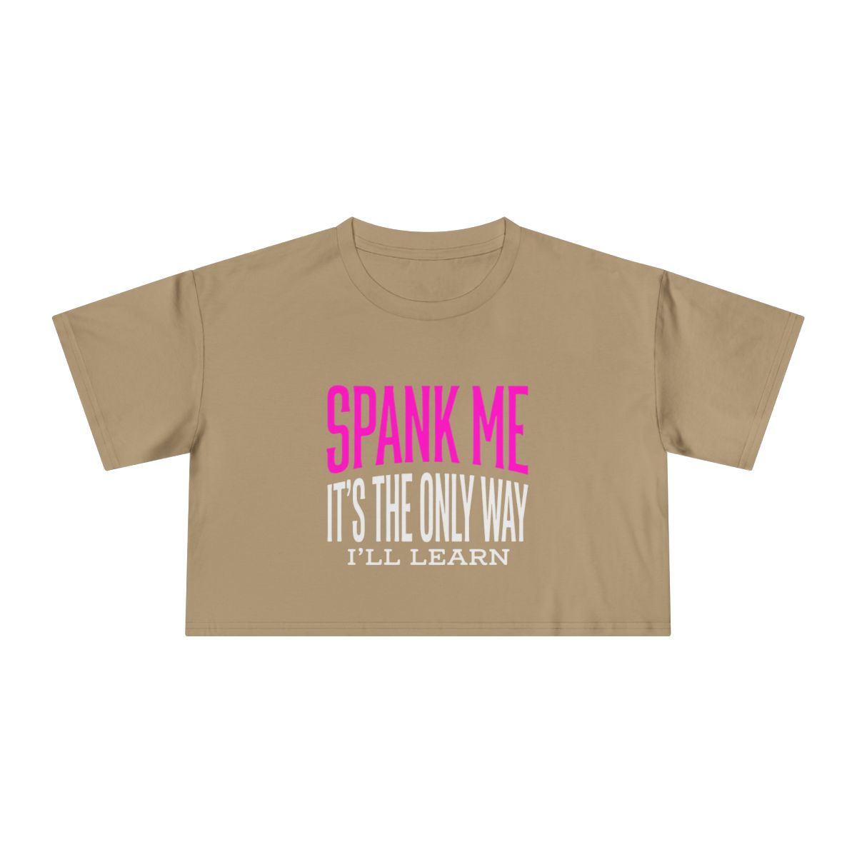Spank Me Typography Crop Tee | Bold Pink & White Statement Shirt - Image 10