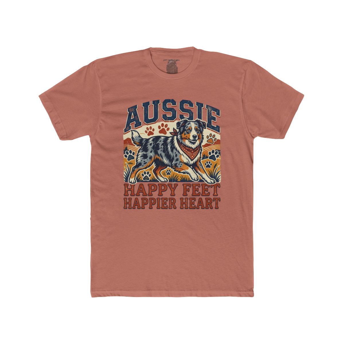 Aussie Happy Feet Happier Heart Tee | Australian Shepherd Dog Shirt - Image 5