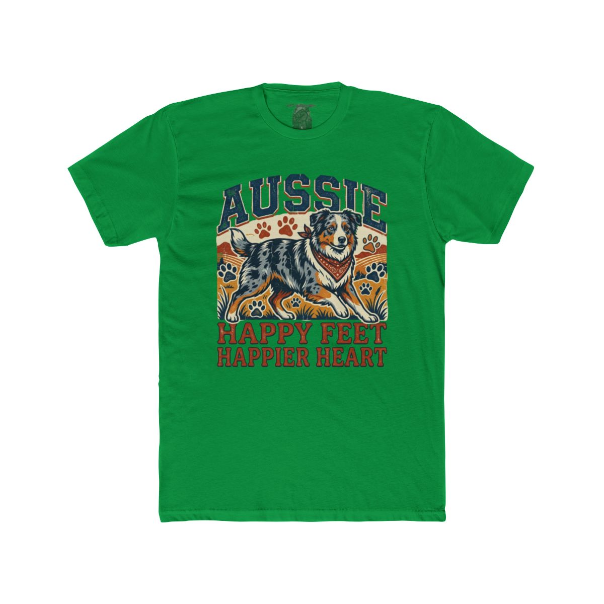 Aussie Happy Feet Happier Heart Tee | Australian Shepherd Dog Shirt - Image 6