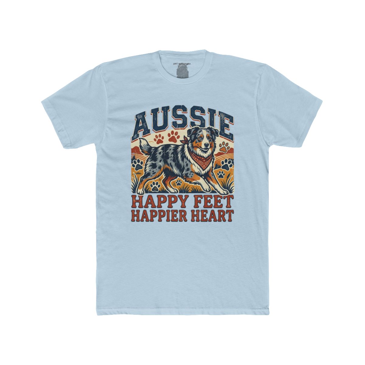 Aussie Happy Feet Happier Heart Tee | Australian Shepherd Dog Shirt - Image 7