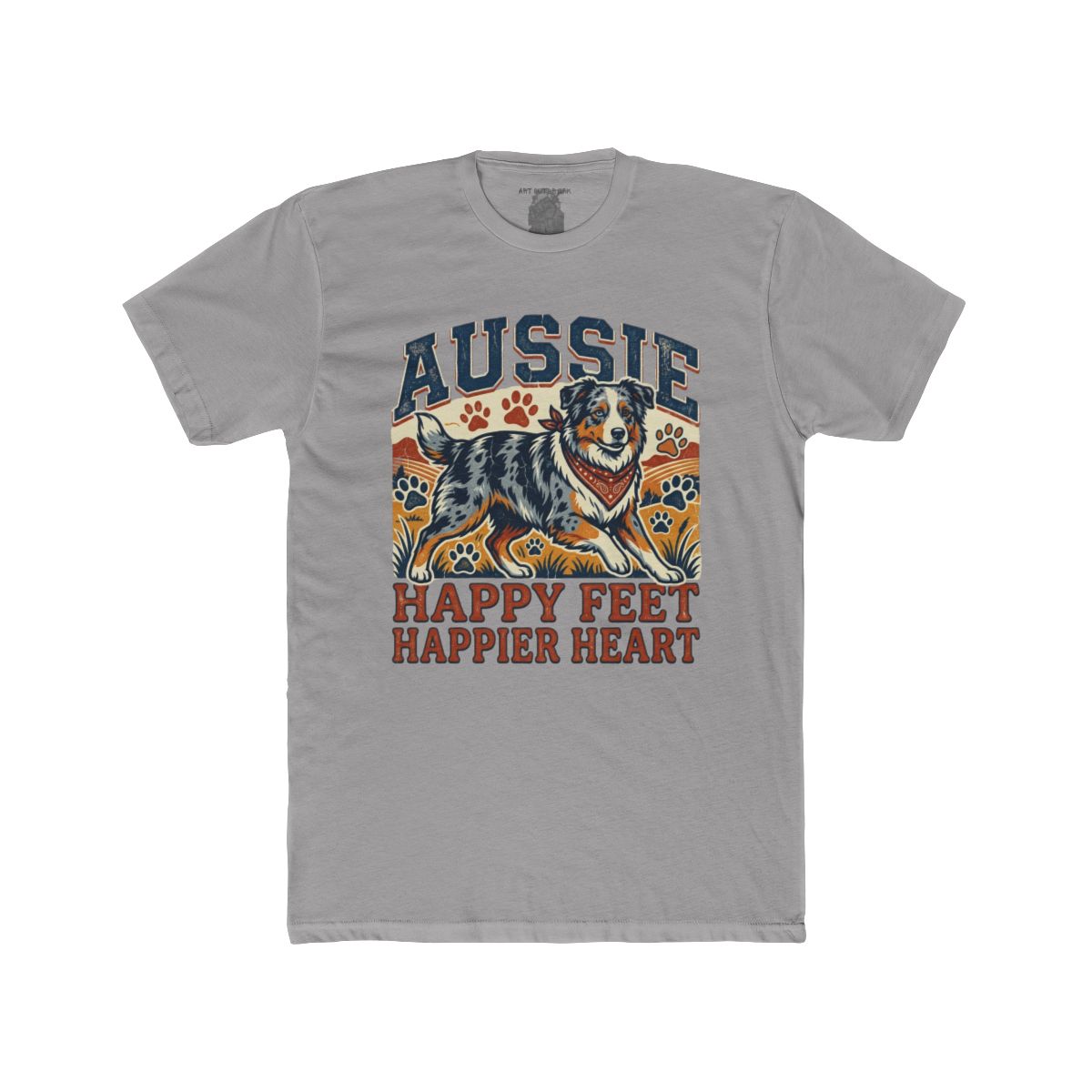 Aussie Happy Feet Happier Heart Tee | Australian Shepherd Dog Shirt - Image 8