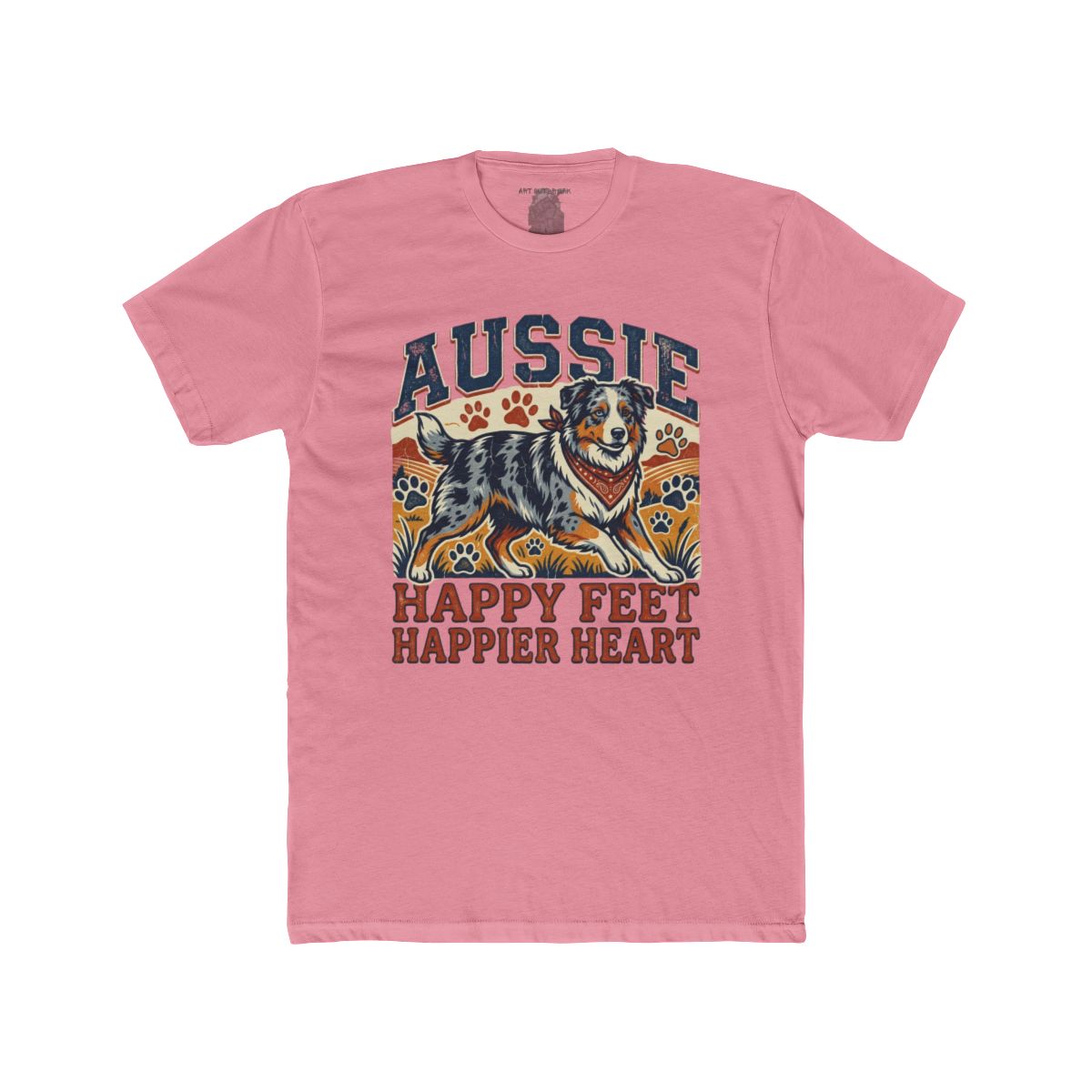 Aussie Happy Feet Happier Heart Tee | Australian Shepherd Dog Shirt - Image 9