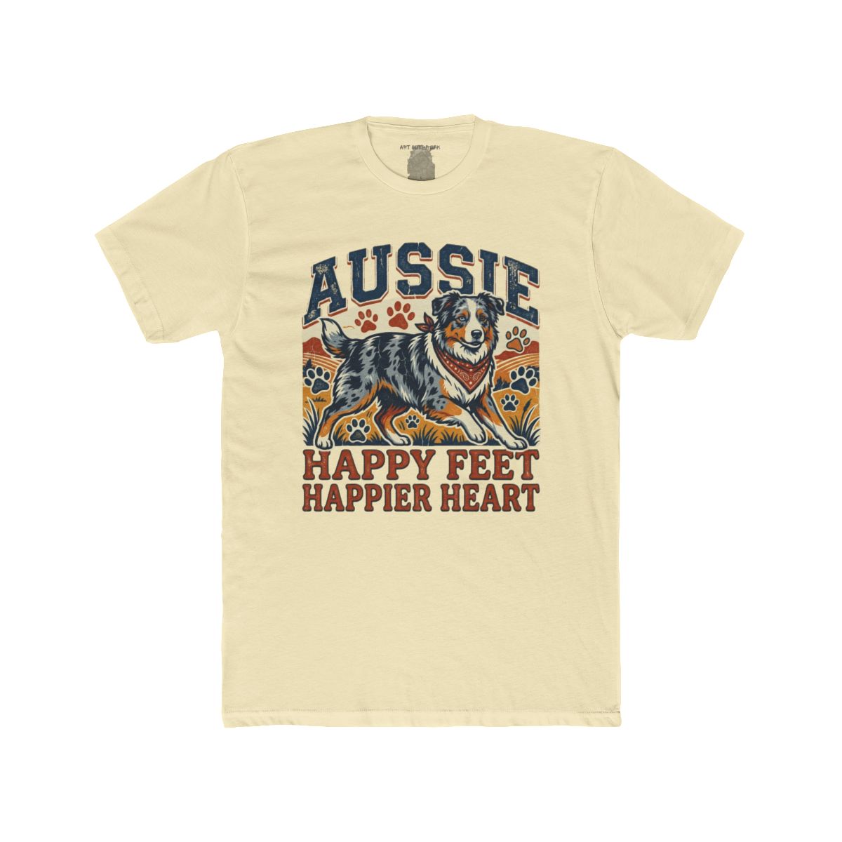 Aussie Happy Feet Happier Heart Tee | Australian Shepherd Dog Shirt - Image 10