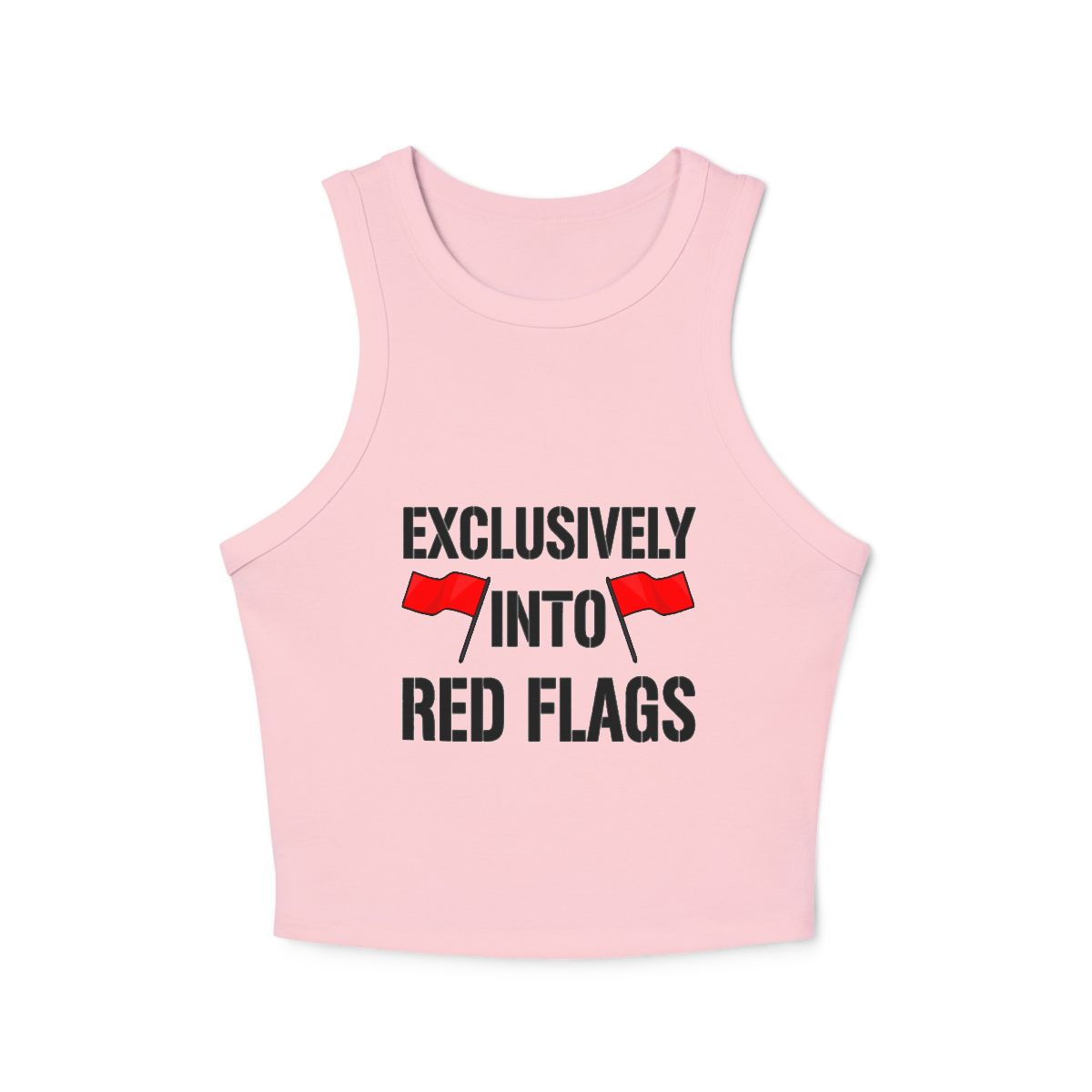 Exclusively Into Red Flags Tank Top | Humor Graphic Racerback - Image 3