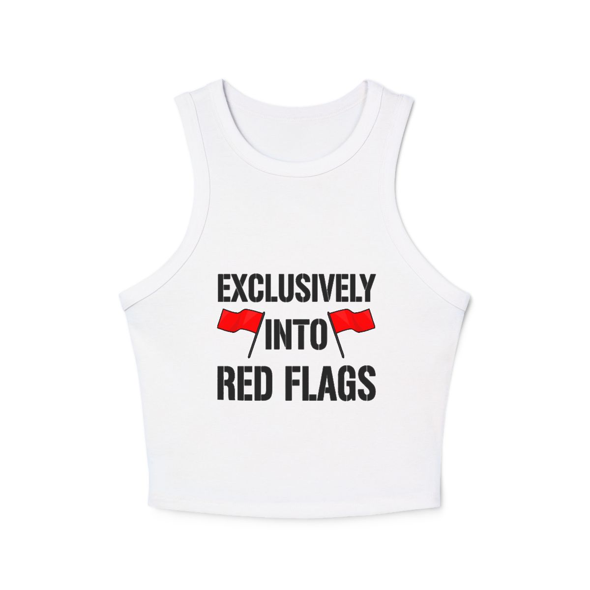 Exclusively Into Red Flags Tank Top | Humor Graphic Racerback - Image 4