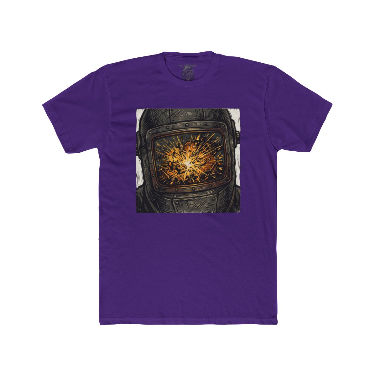 Fiery Welder's Mask T-Shirt | Graphic Tee - Image 13