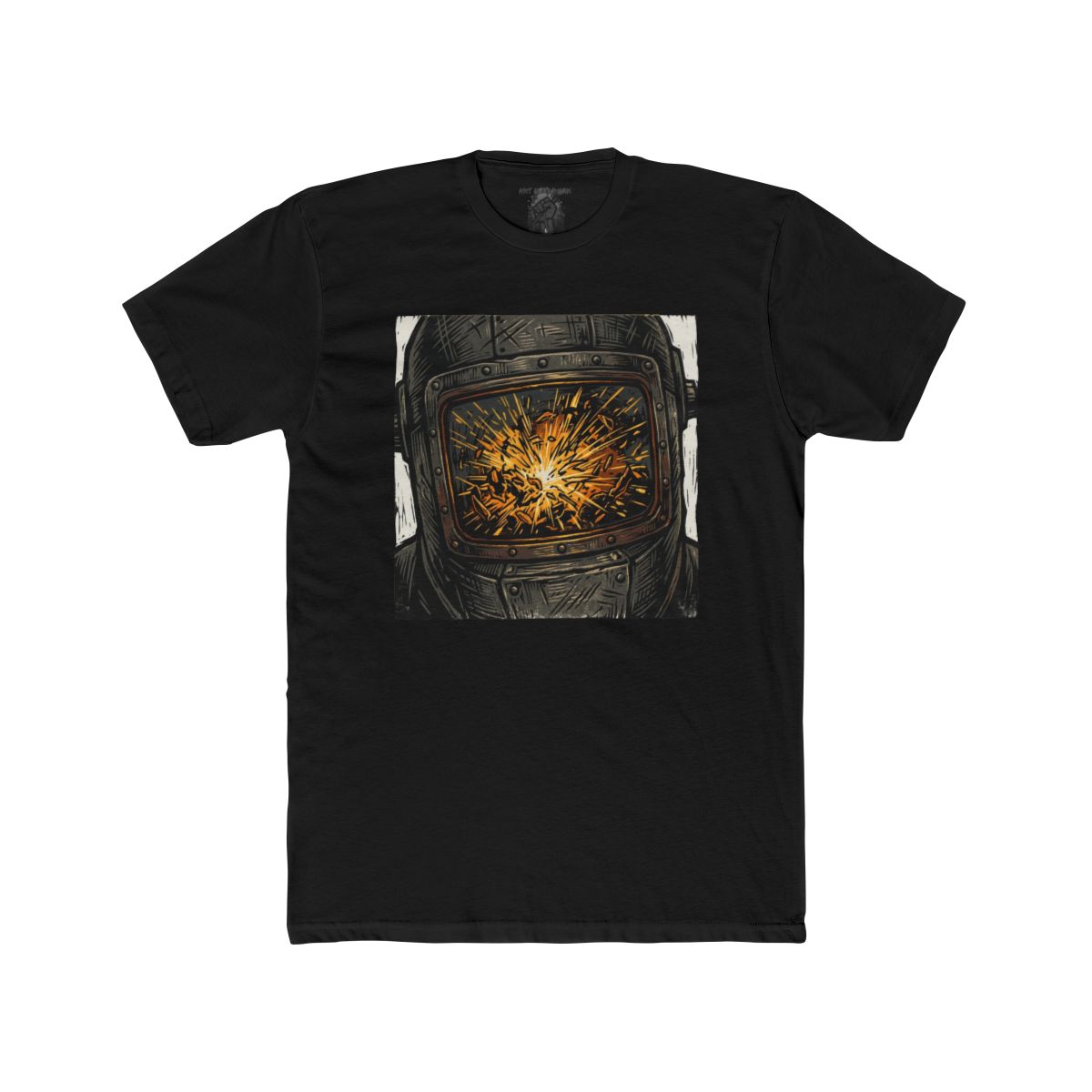 Fiery Welder's Mask T-Shirt | Graphic Tee - Image 4