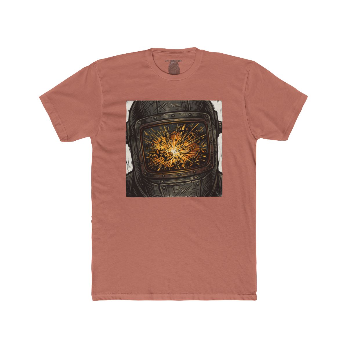 Fiery Welder's Mask T-Shirt | Graphic Tee - Image 7