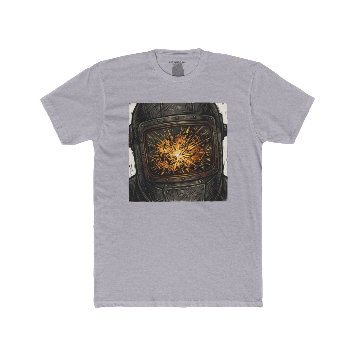 Fiery Welder's Mask T-Shirt | Graphic Tee - Image 2
