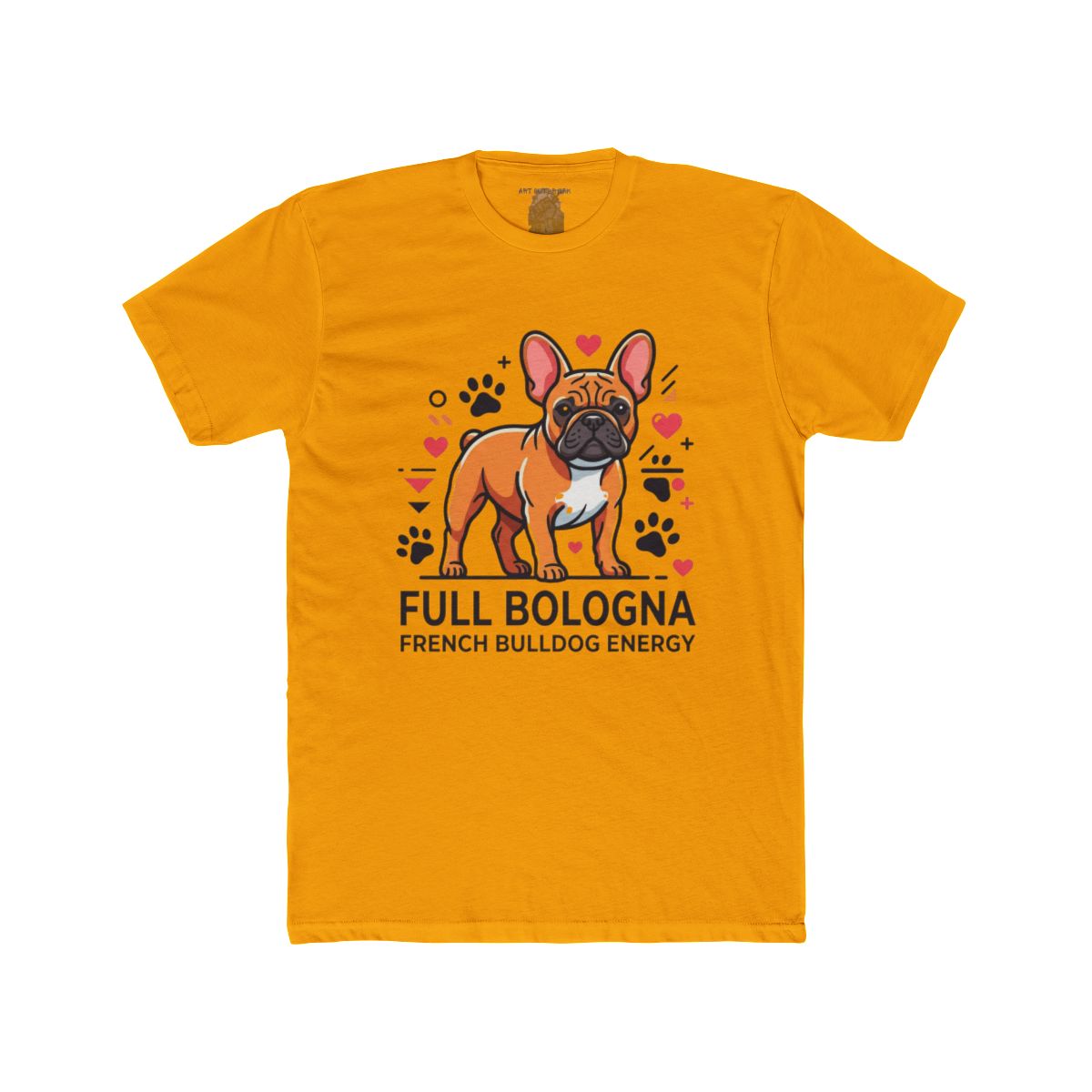 Full Bologna French Bulldog Energy Tee | Frenchie Illustration, Paw Prints, Hearts - Image 6