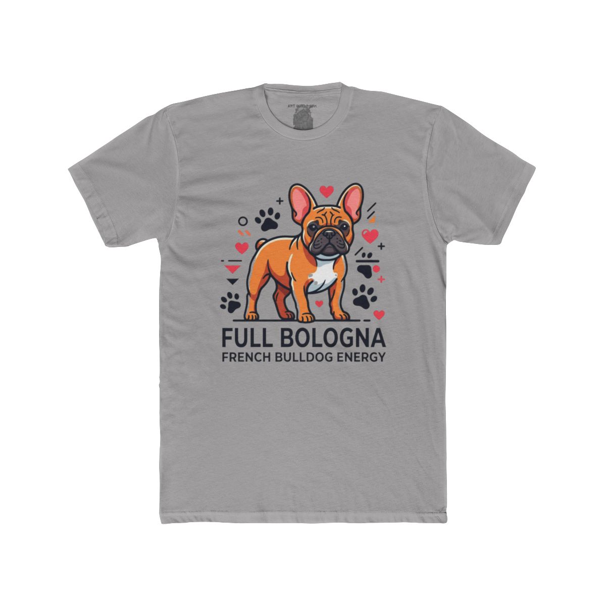 Full Bologna French Bulldog Energy Tee | Frenchie Illustration, Paw Prints, Hearts - Image 9