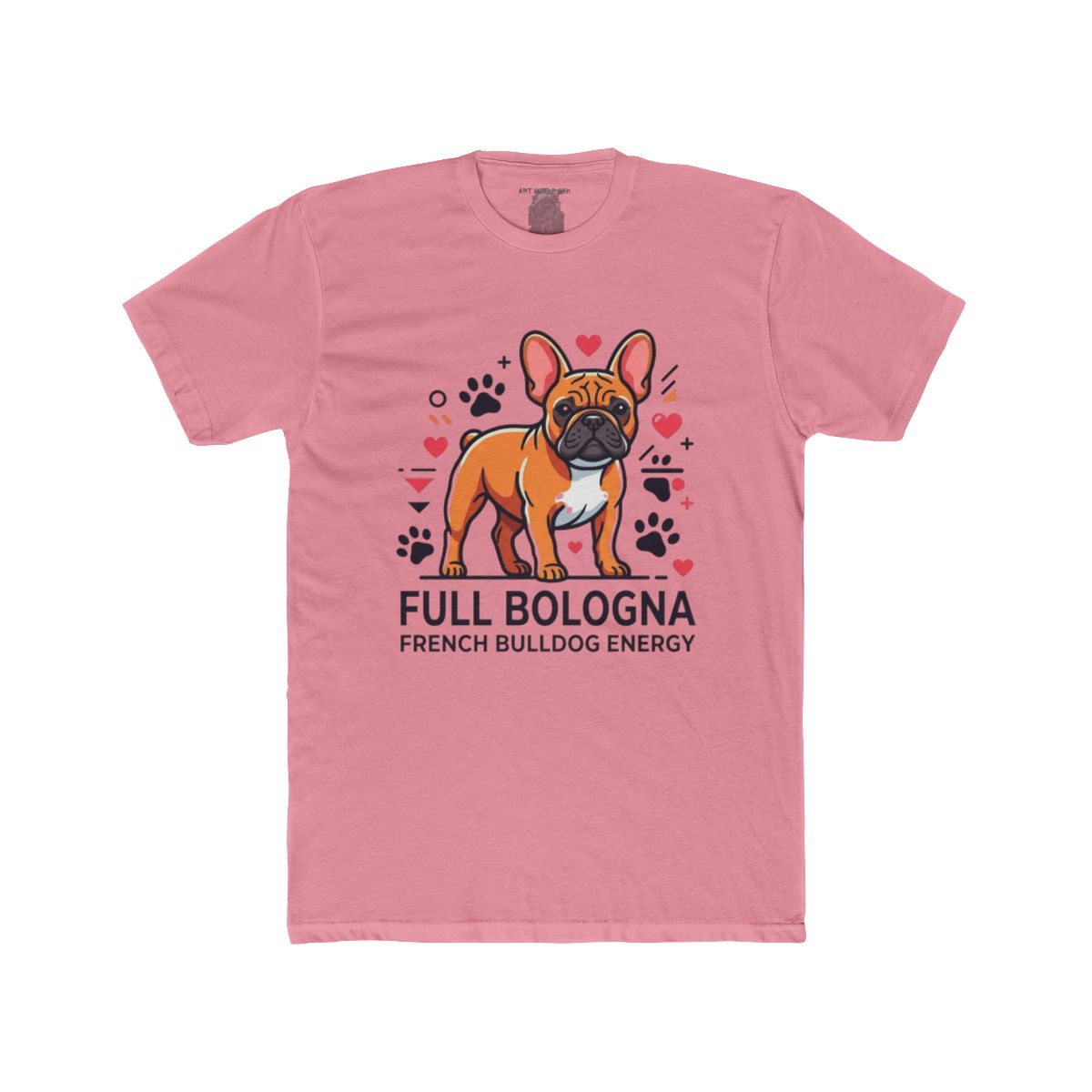 Full Bologna French Bulldog Energy Tee | Frenchie Illustration, Paw Prints, Hearts - Image 10