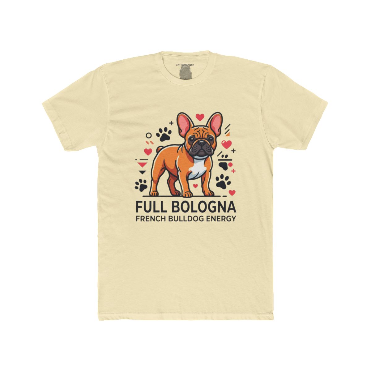 Full Bologna French Bulldog Energy Tee | Frenchie Illustration, Paw Prints, Hearts - Image 11