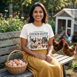 Farm Fresh Chicken Keeper Daily Egg Routine T-Shirt lifestyle photo