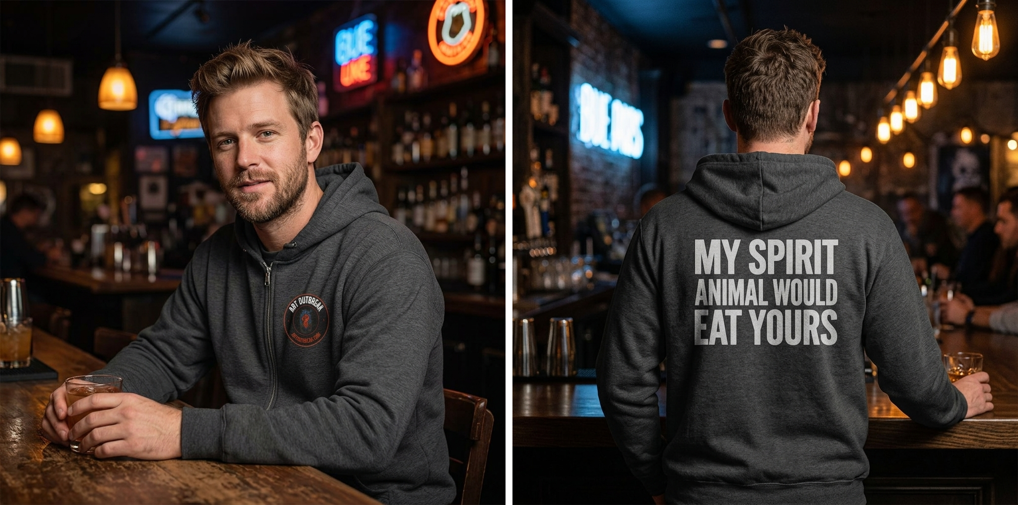 My Spirit Animal Would Eat Yours Zip Hoodie lifestyle photo
