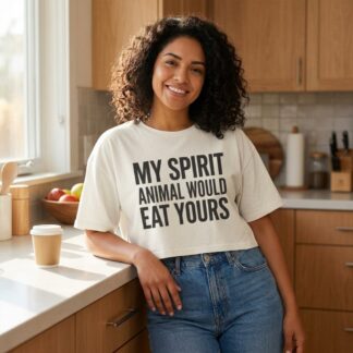 My Spirit Animal Would Eat Yours crop tee lifestyle photo