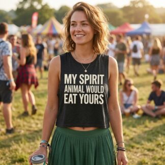 My Spirit Animal Would Eat Yours Sleeveless Crop Top lifestyle photo
