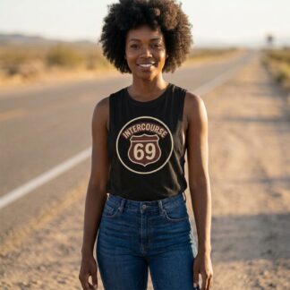 Intercourse 69 Route Shield Flowy Scoop Tank lifestyle photo