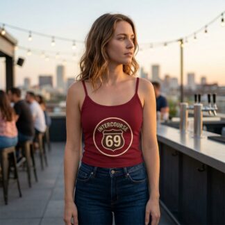 Intercourse 69 Route Sign Spaghetti Strap Tank Top lifestyle photo