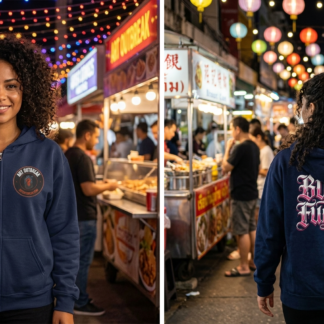 Buck Fuddy zip hoodie lifestyle photo