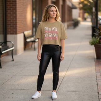 Buck Fuddy Gothic Script Crop Tee lifestyle photo