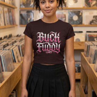 Buck Fuddy gothic script Tee lifestyle photo