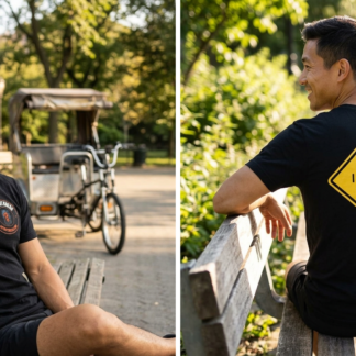 I Brake for Pedicab Selfies Shirt lifestyle photo