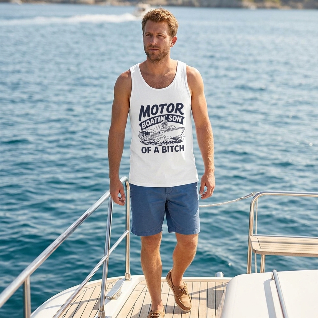 Motor Boatin’ Son of a Bitch Tank | Boating Graphic Tank Top