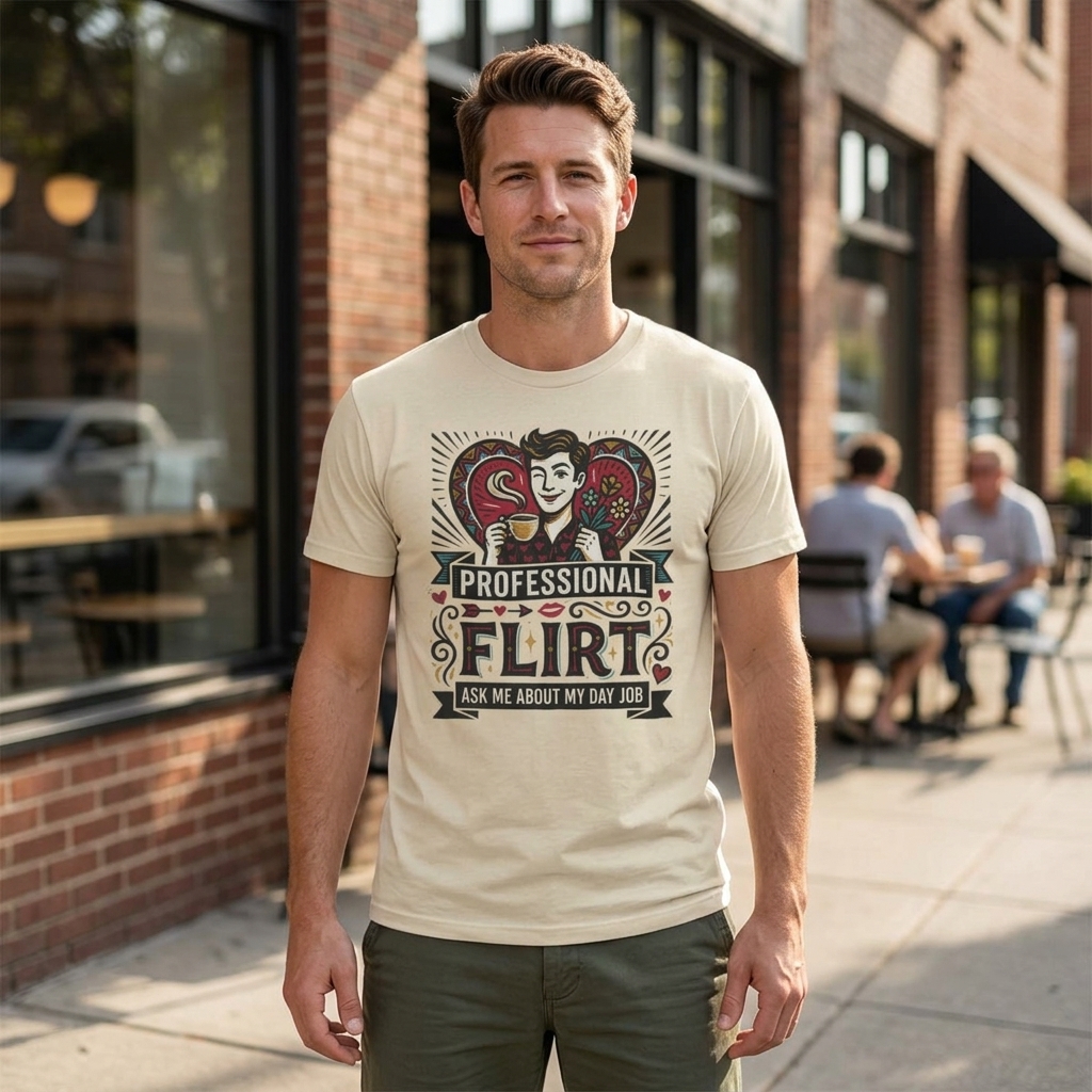 Professional Flirt graphic tee | Retro Valentine heart design