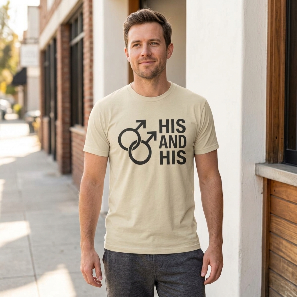 His and His interlocked male symbols T-Shirt lifestyle photo