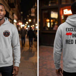 Exclusively Into Red Flags Hoodie lifestyle photo