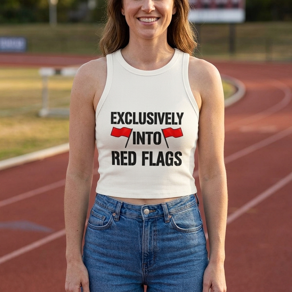 Exclusively Into Red Flags Tank Top | Humor Graphic Racerback