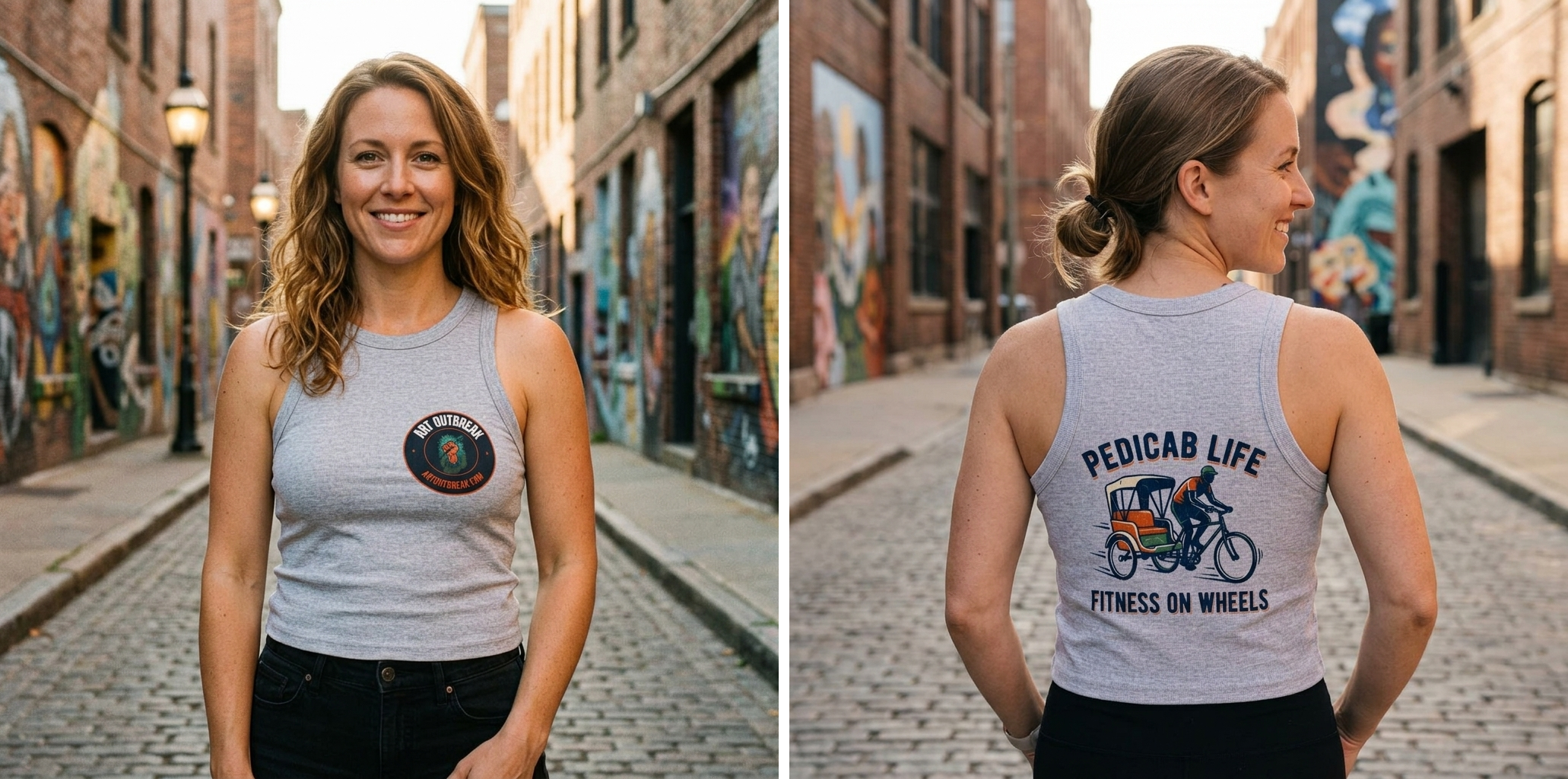 Pedicab Life Fitness on Wheels Tank Top | Pedicab Bicycle Graphic