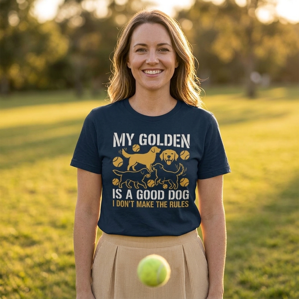 My Golden Is a Good Dog I Don’t Make the Rules T-Shirt | Golden Retriever Tee