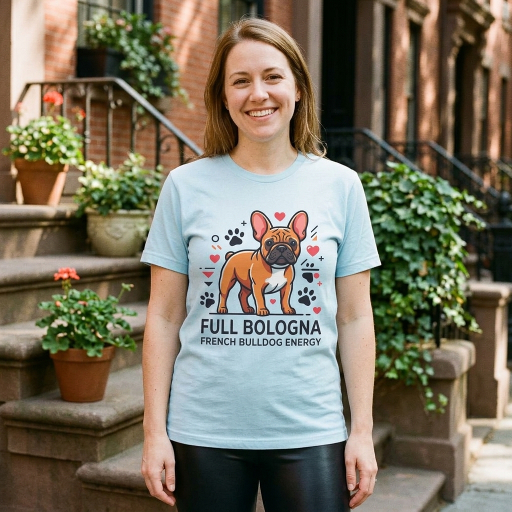 Full Bologna French Bulldog Energy Tee lifestyle photo