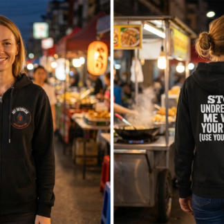 Stop Undressing Me with Your Eyes Hoodie lifestyle photo